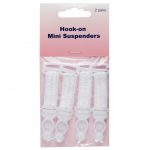 Hook-on Mini Suspenders: White: 2 Pairs