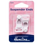 Suspender Ends: White: 1 Pair