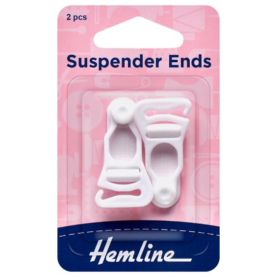 Suspender Ends: White: 1 Pair