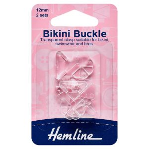 Bikini Buckles: 12mm: Clear: 2 Sets