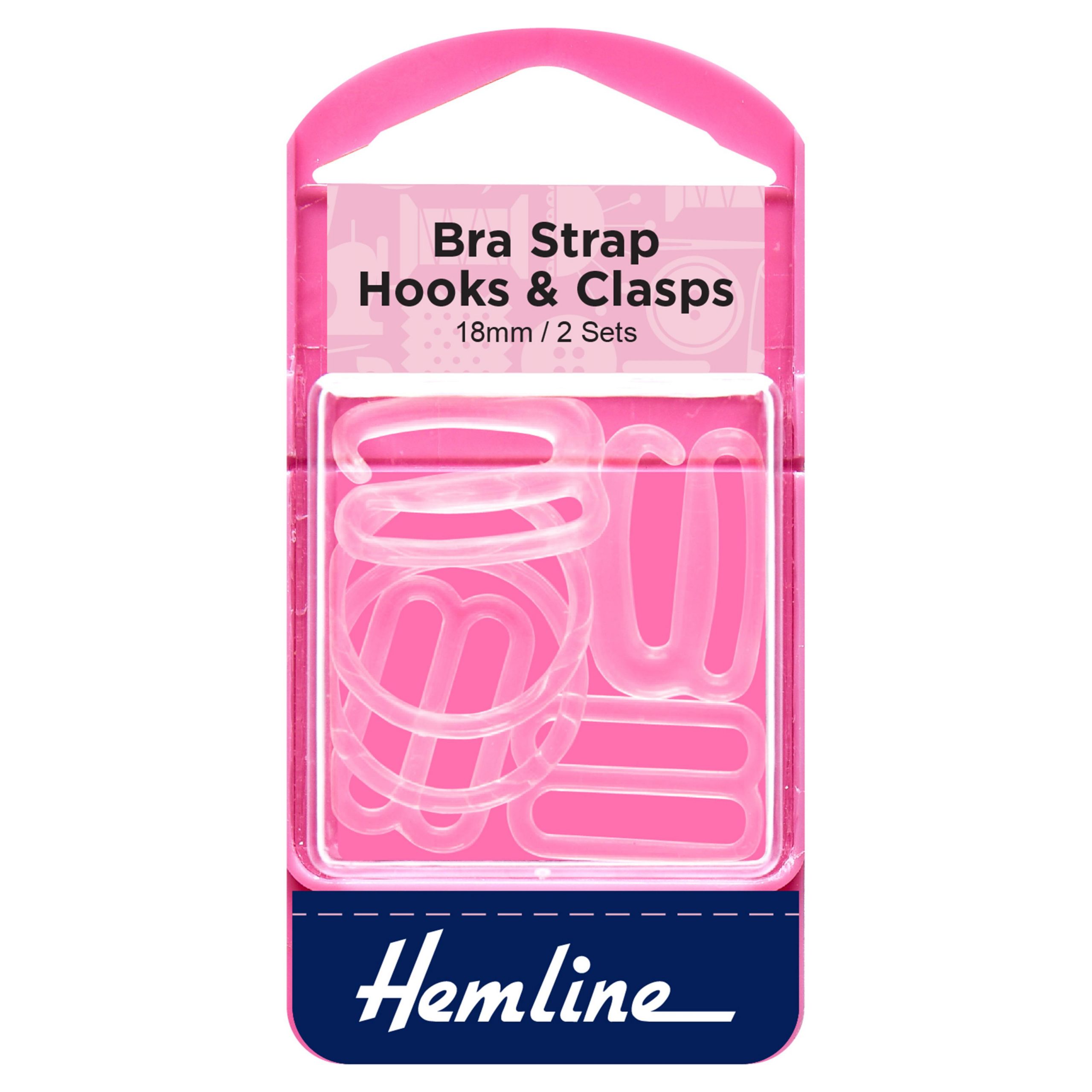 Bra Hooks & Clasps: Clear: 18mm