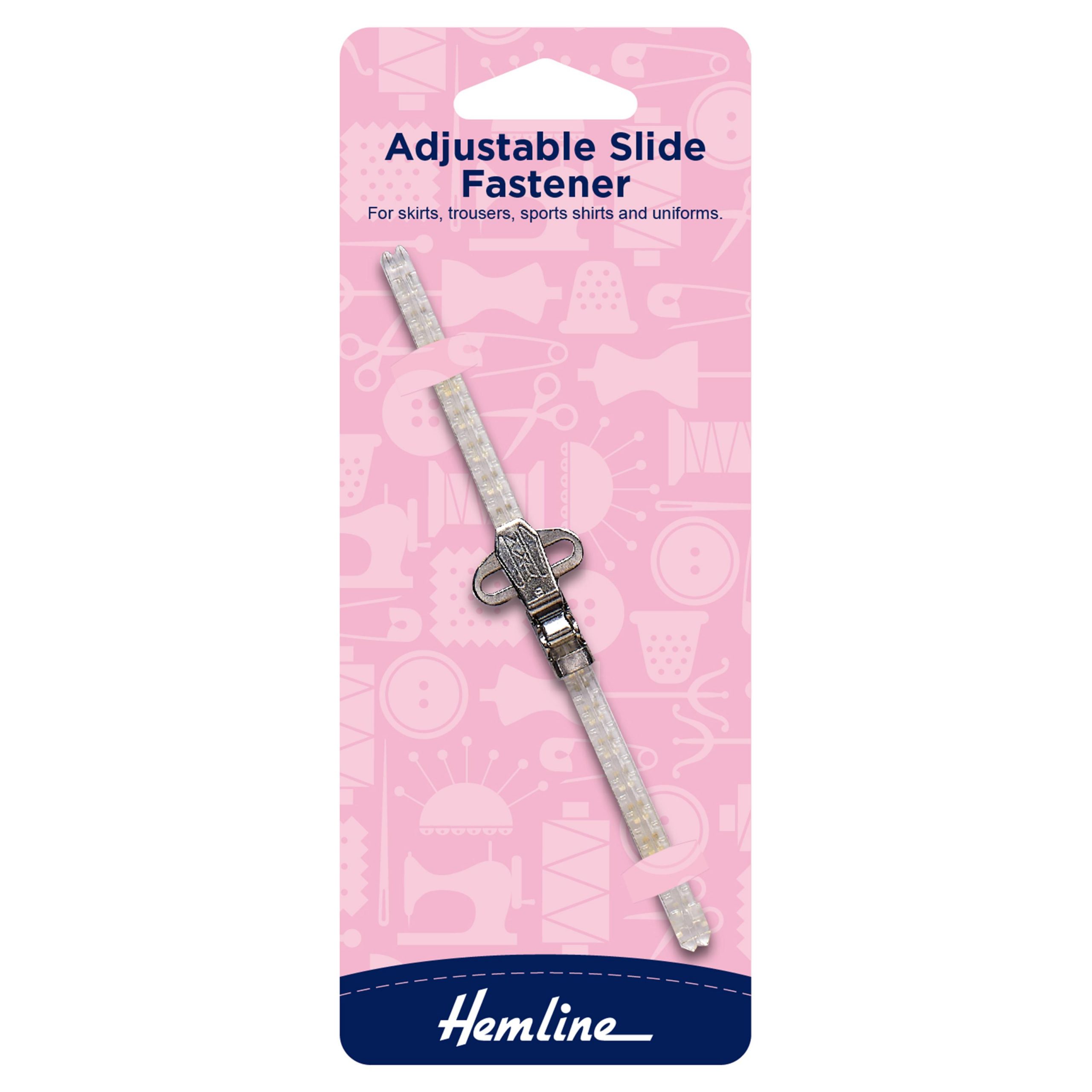 Slide Fastener: Adjustable: Clear