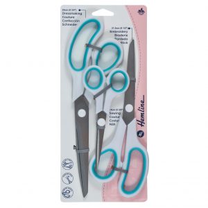 Scissor Set: 3 Piece: Turquoise and Grey