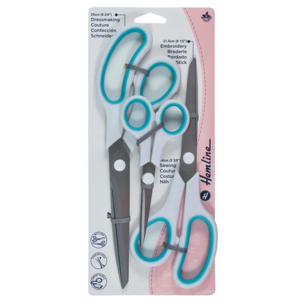 H4806 Scissor Set: 3 Piece: Turquoise and Grey
