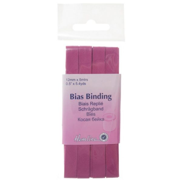 Trim: Bias Binding: Polycotton: 5m x 12mm: Cerise