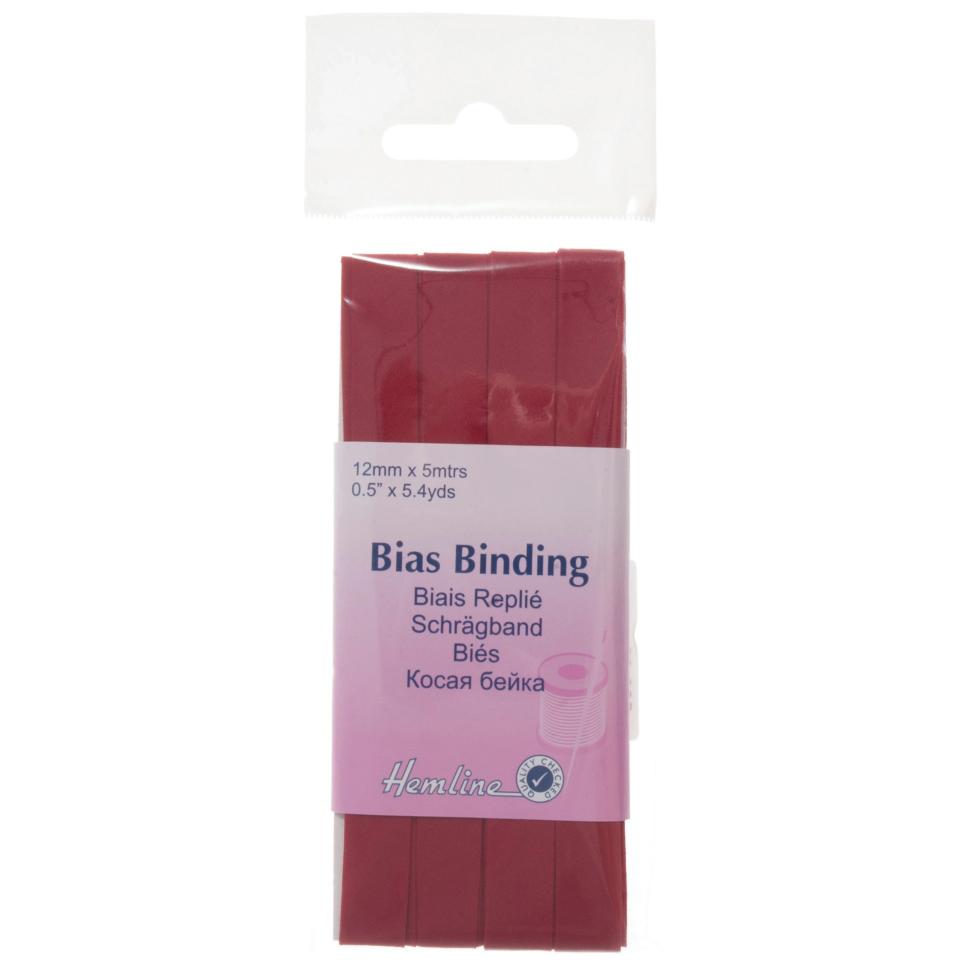 Trim: Bias Binding: Polycotton: 5m x 12mm: Wine