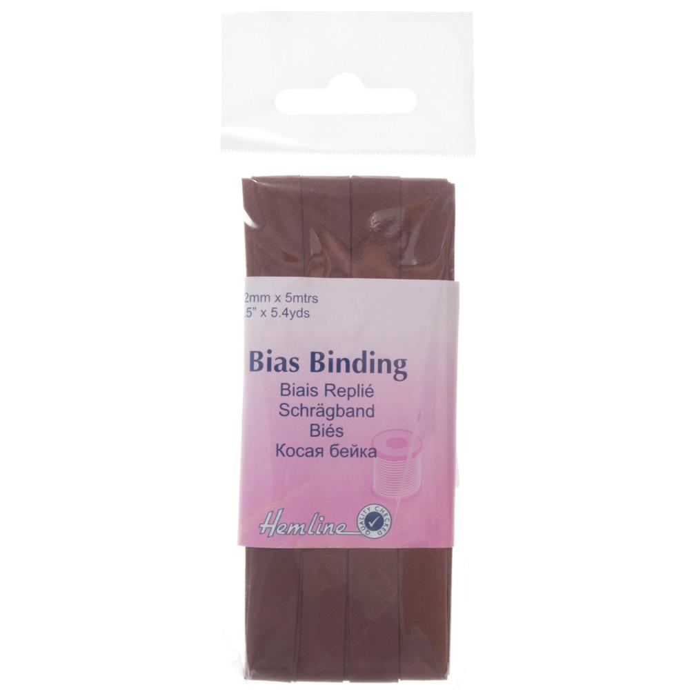Trim: Bias Binding: Polycotton: 5m x 12mm: Brown