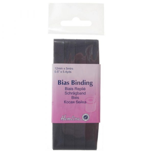 Trim: Bias Binding: Polycotton: 5m x 12mm: Mid Grey