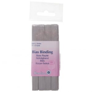 Trim: Bias Binding: Polycotton: 5m x 12mm: Light Grey
