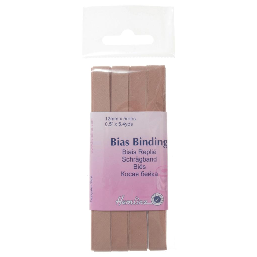 Trim: Bias Binding: Polycotton: 5m x 12mm: Fawn