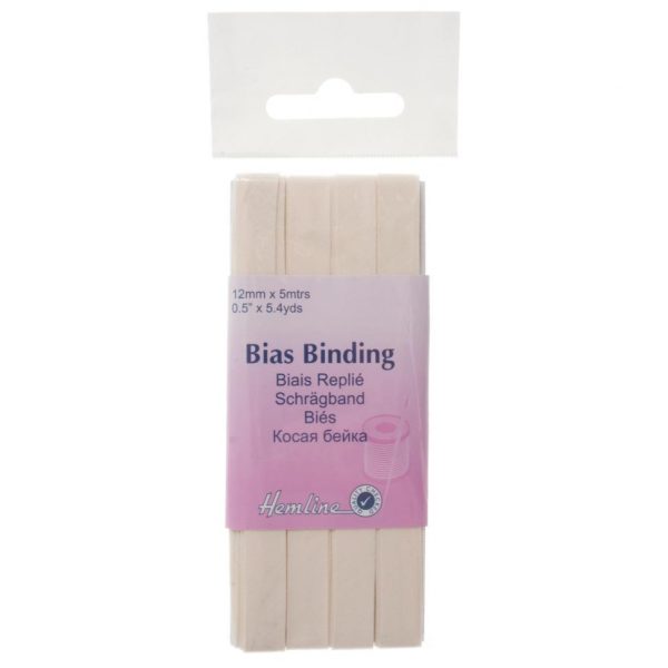 Trim: Bias Binding: Polycotton: 5m x 12mm: Mid Cream