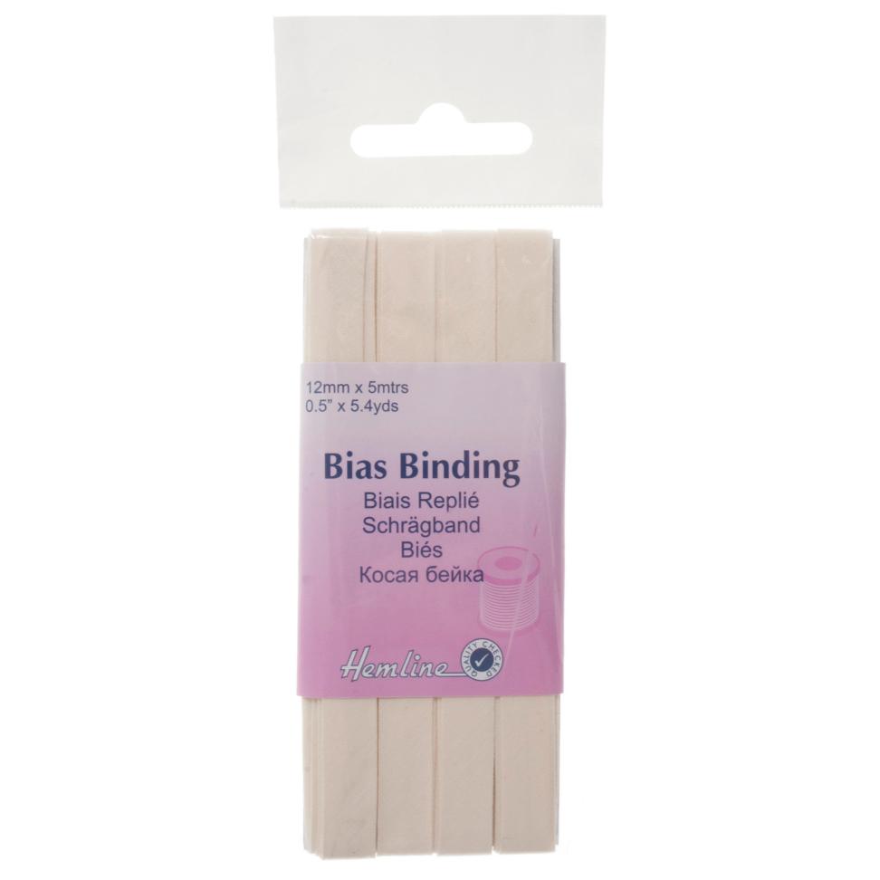 Trim: Bias Binding: Polycotton: 5m x 12mm: Mid Cream