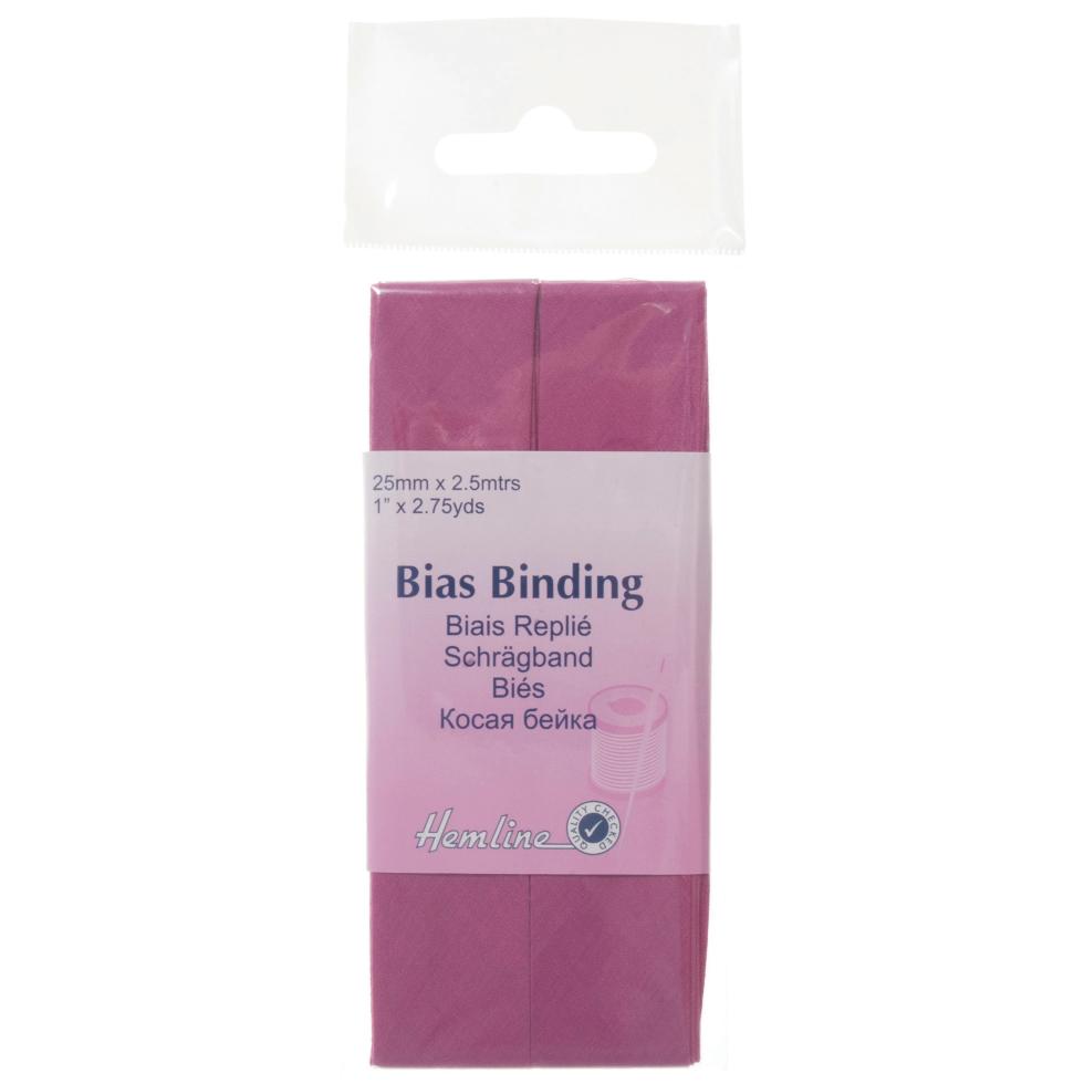 Trim: Bias Binding: Polycotton: 2.5m x 25mm: Cerise