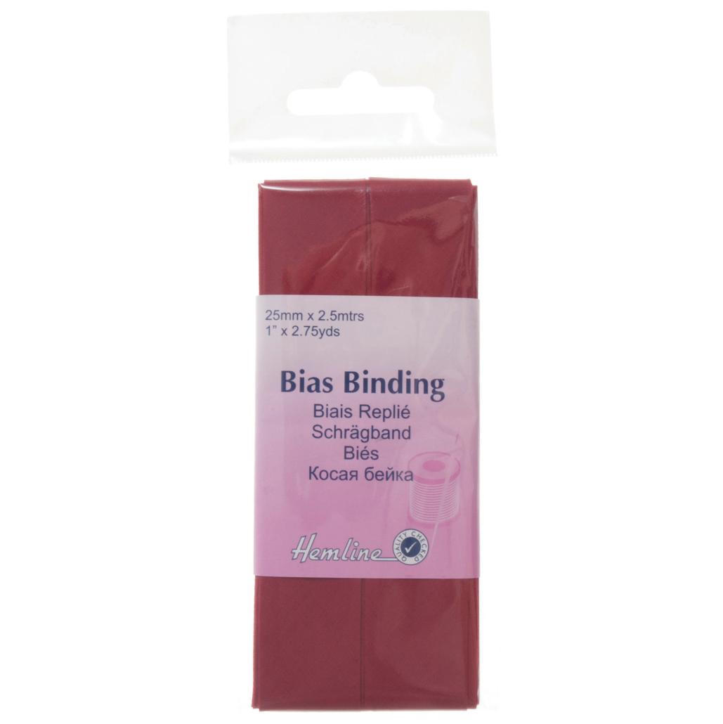 Trim: Bias Binding: Polycotton: 2.5m x 25mm: Wine