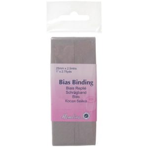 Trim: Bias Binding: Polycotton: 2.5m x 25mm: Light Grey