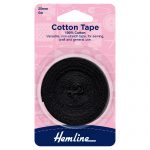 Cotton Tape: 5m x 25mm: Black
