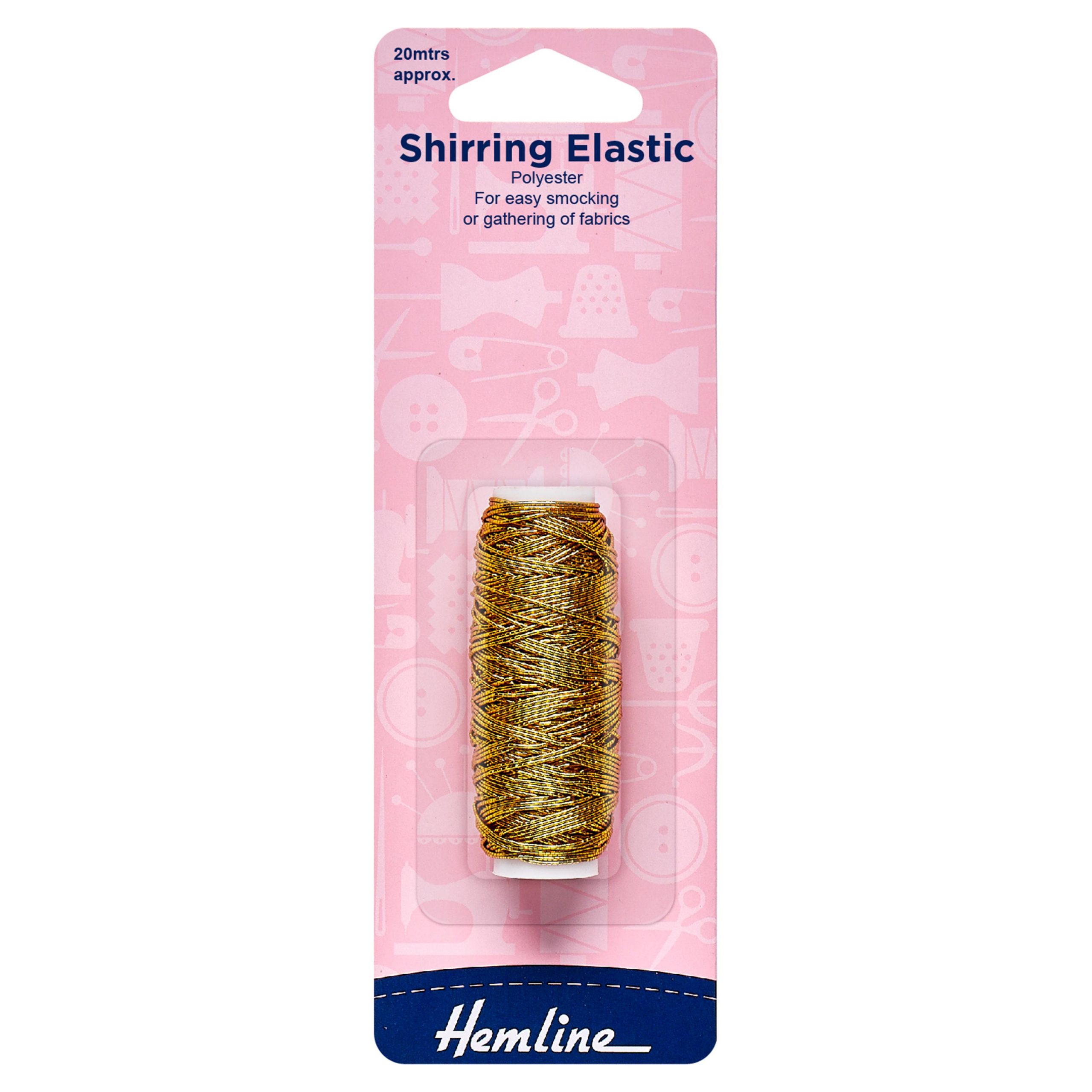 Shirring Elastic: 20m x 0.75mm: Gold