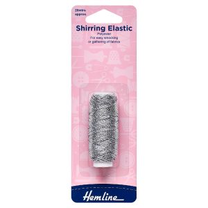 Shirring Elastic: 20m x 0.75mm: Silver