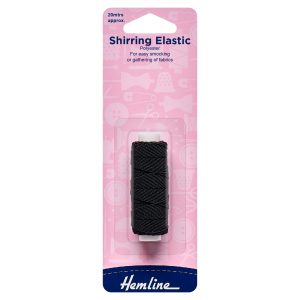 Shirring Elastic: 20m x 0.75mm: Black