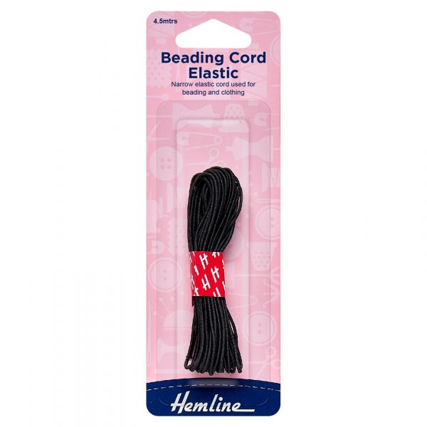 Beading Cord Elastic: 4.5m x 1.3mm: Black