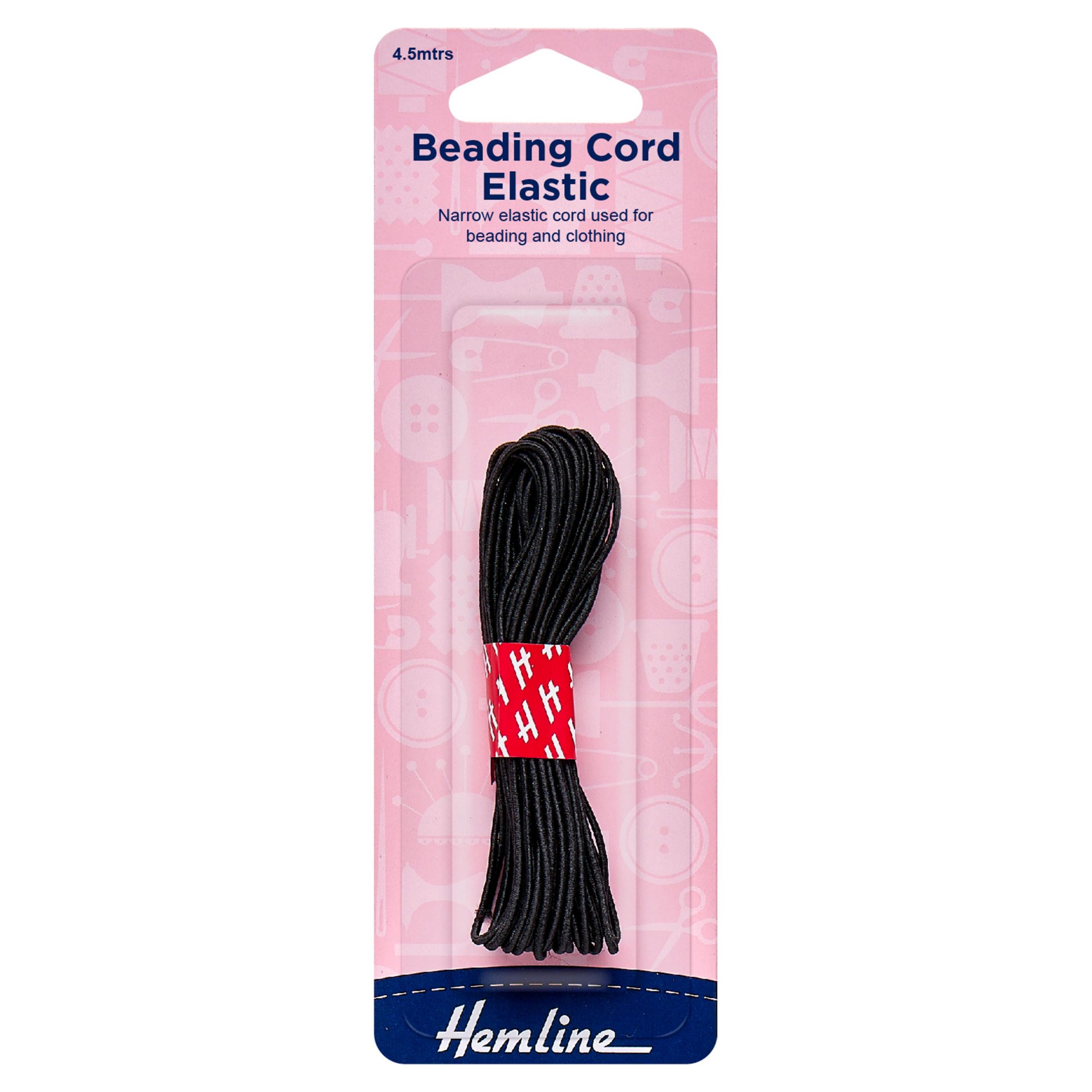 Beading Cord Elastic: 4.5m x 1.3mm: Black
