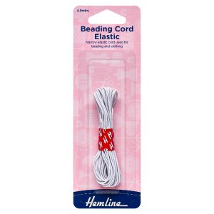 Beading Cord Elastic: 5 Packs of 4.5m x 1.3mm: White