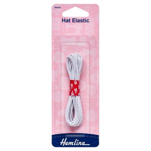 Hat Elastic: 4m x 1.3mm: White