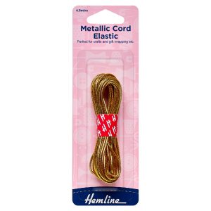 Metallic Cord Elastic: 4.5m x 1.3mm: Gold
