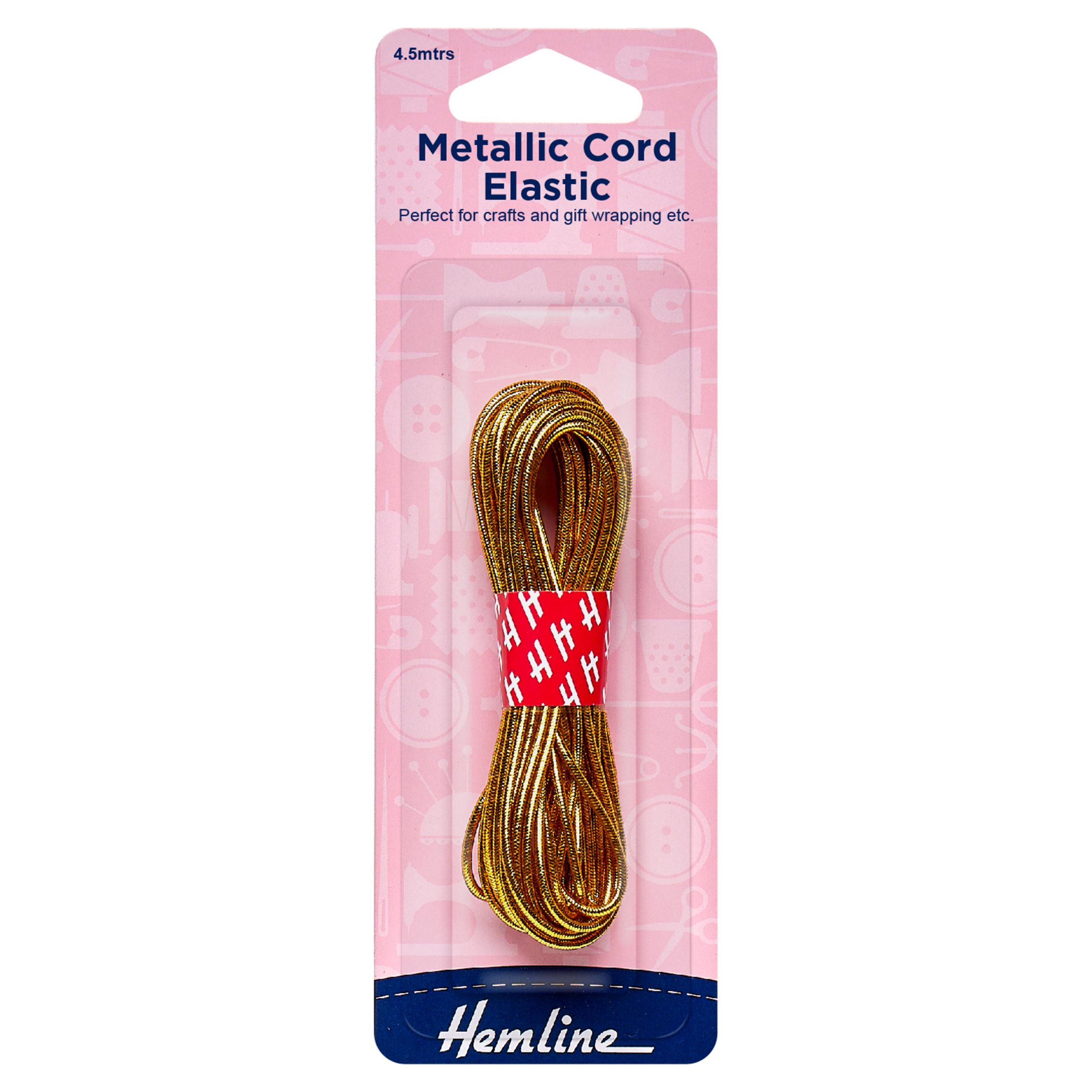 Metallic Cord Elastic: 4.5m x 1.3mm: Gold