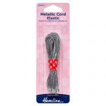 Metallic Cord Elastic: 4.5m x 1.3mm: Silver