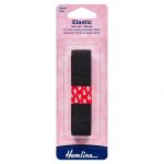 Woven Non-Roll Elastic: 1m x 20mm: Black