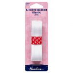 Elastic: Silicone Backed: 1m x 25mm: White