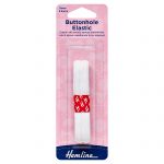 Buttonhole Elastic: 0.9m x 15mm: White