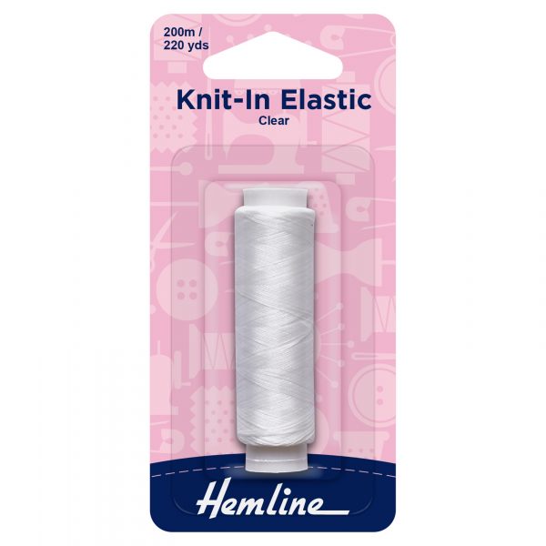 H639 1 scaled Knit-In Elastic: 200m: Clear