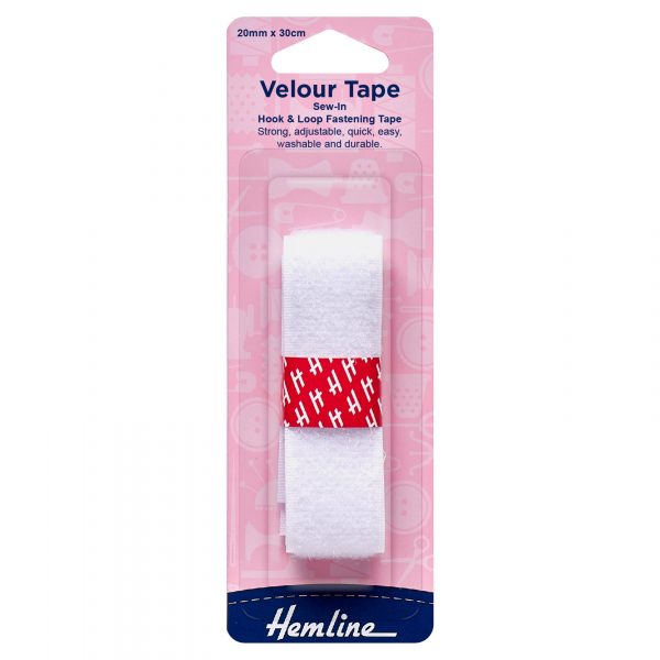 H650 25 1 scaled Hook & Loop Tape: Sew-On: 30cm x 25mm: White