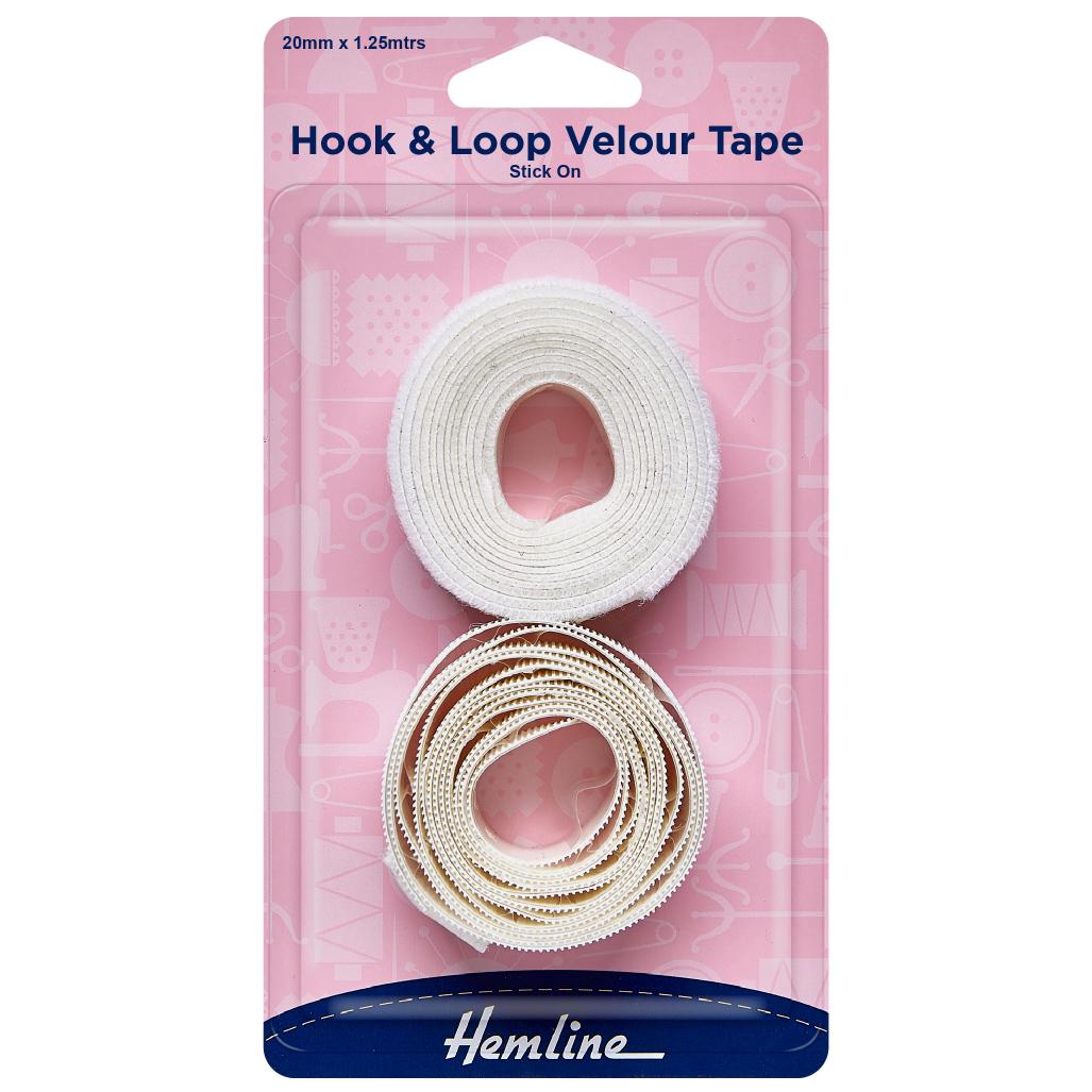 Hook & Loop Tape: Stick-On: Value Pack: 1.25m x 20mm: White