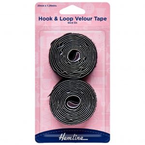 Hook & Loop Tape: Stick-On: Value Pack: 1.25m x 20mm: Black