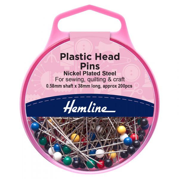 H668 20 1 scaled Pins: Plastic Head: 38mm: Nickel: 200 Pieces