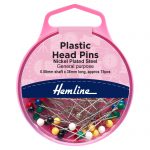 Pins: Plastic Coloured Head: 0.58 x 38mm: Nickel: 75 Pieces