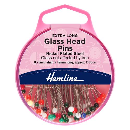 Pins: Glass Head: 49mm: Nickel: 110 Pieces