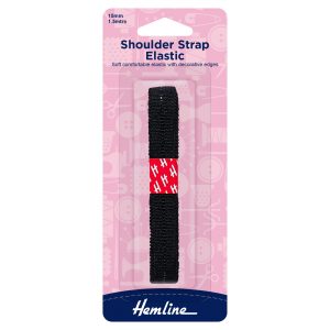 Elastic Shoulder Strap: 1.5m x 15mm: Black