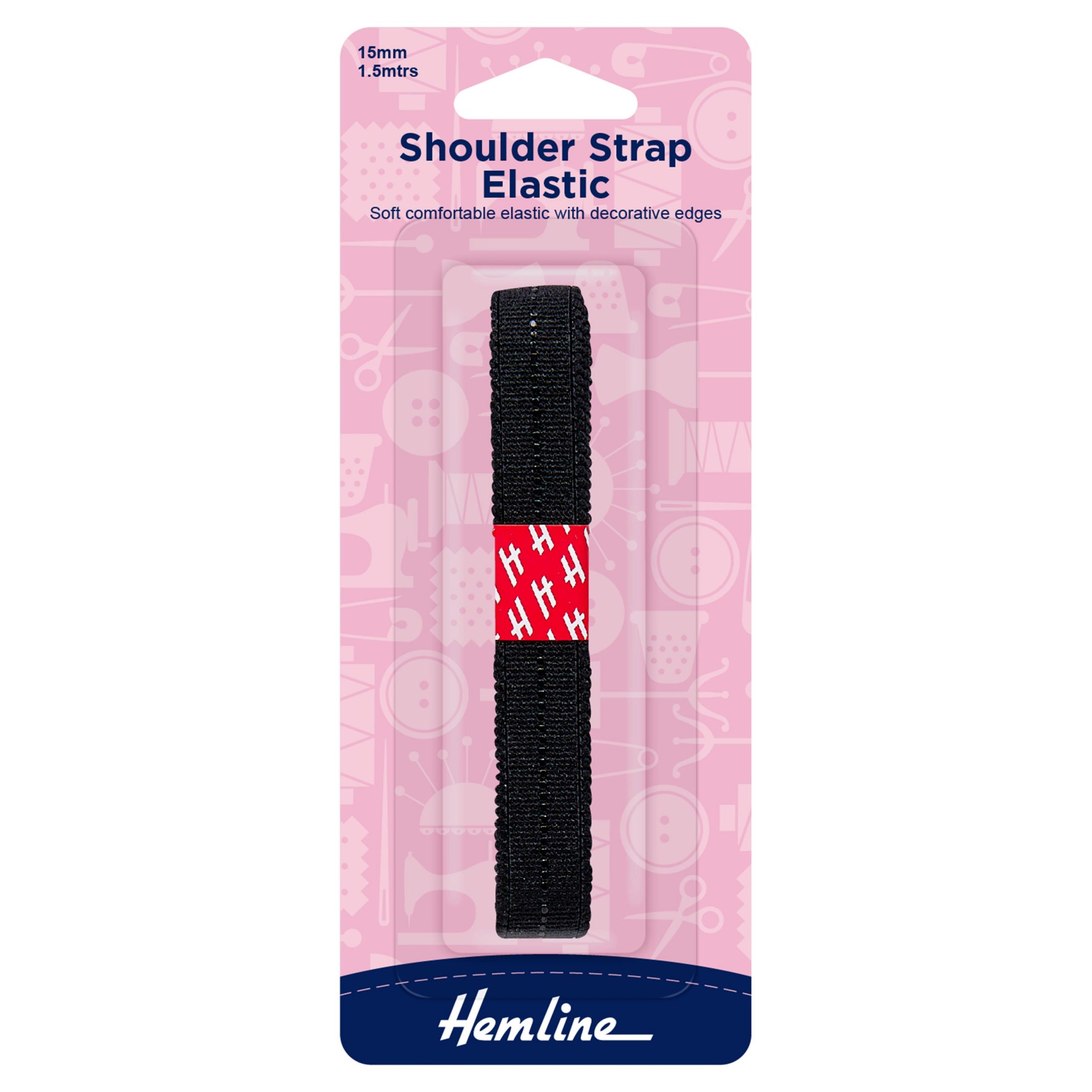 Elastic Shoulder Strap: 1.5m x 15mm: Black