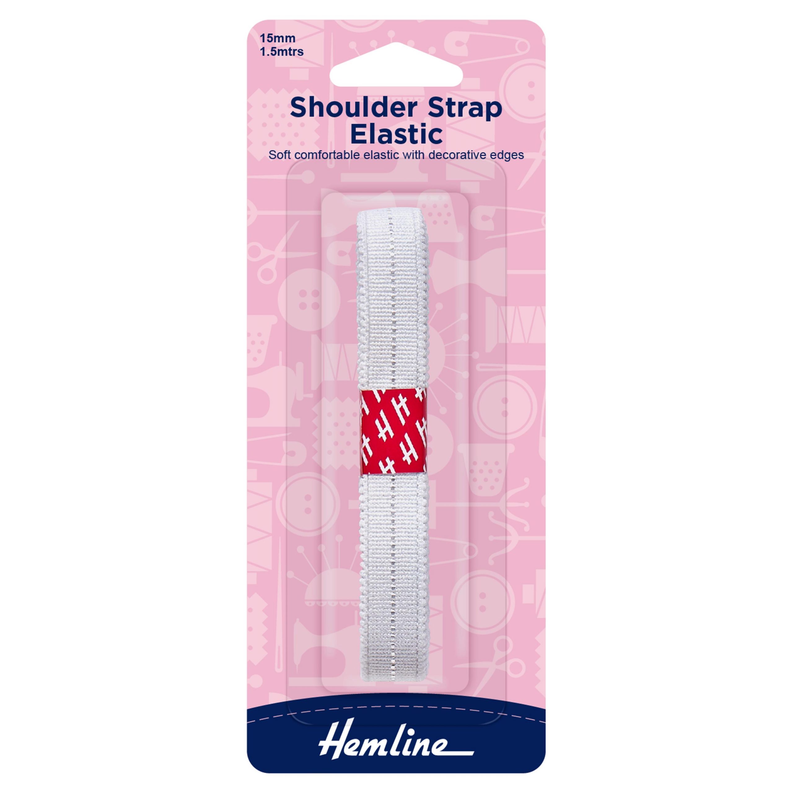 Elastic Shoulder Strap: 1.5m x 15mm: White