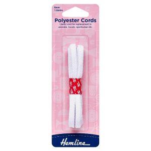 Polyester Cord: 1.5m x 6mm: White