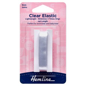 Swimwear Elastic: 3m x 9mm: Clear