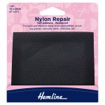 H689 BLACK 1 scaled Self Adhesive Nylon Repair Patch: Black - 10 x 20cm