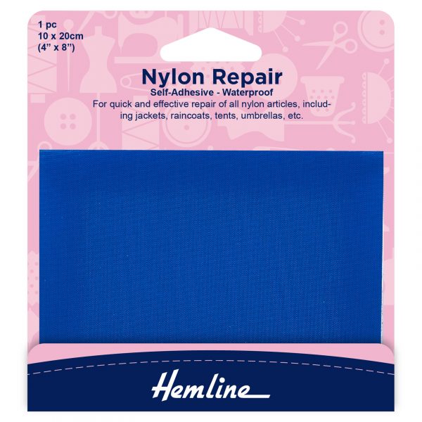 H689 ROYAL 1 scaled Self Adhesive Nylon Repair Patch: Royal - 10 x 20cm