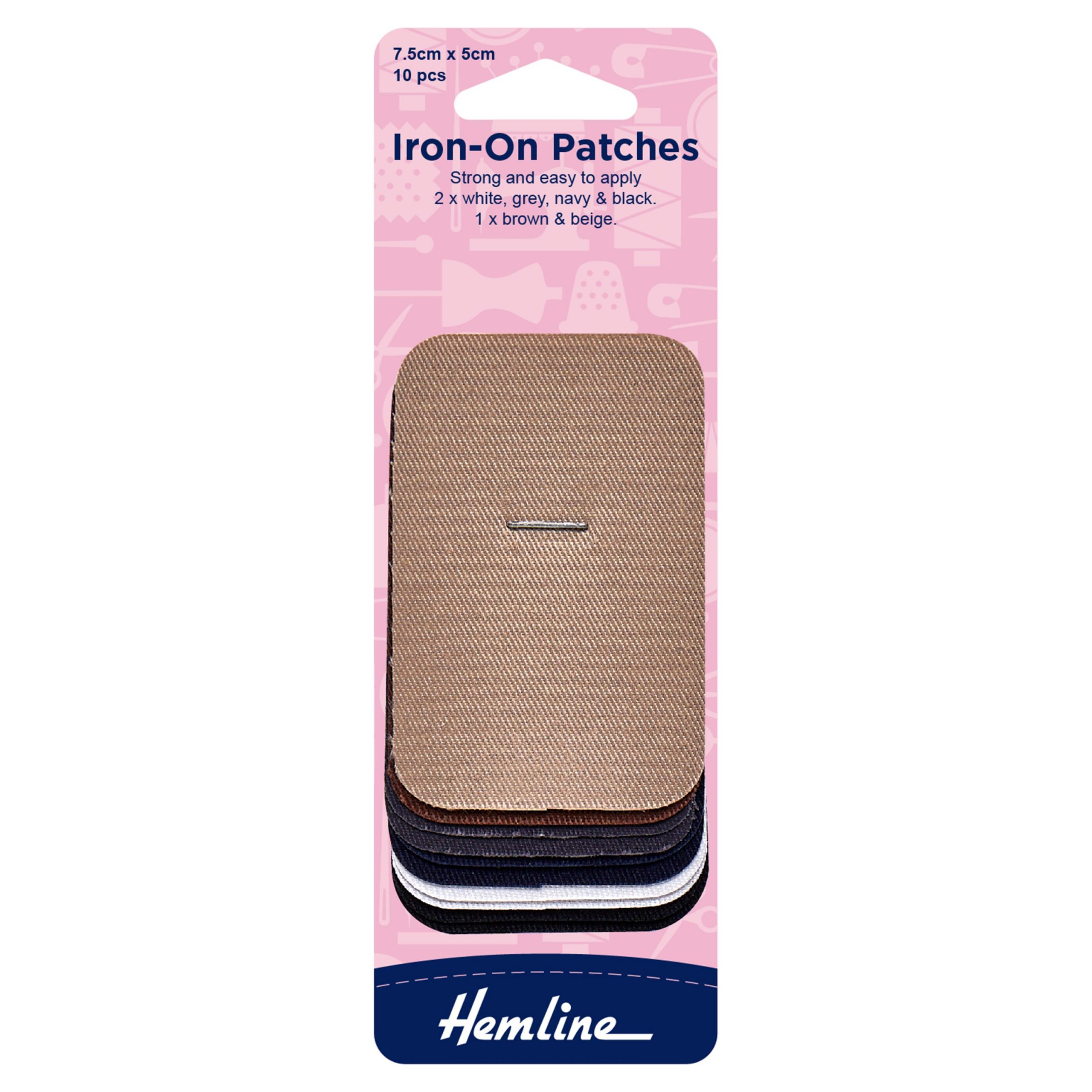 Iron-On Patches: Assorted Colours, Cotton - 7.5 x 5cm