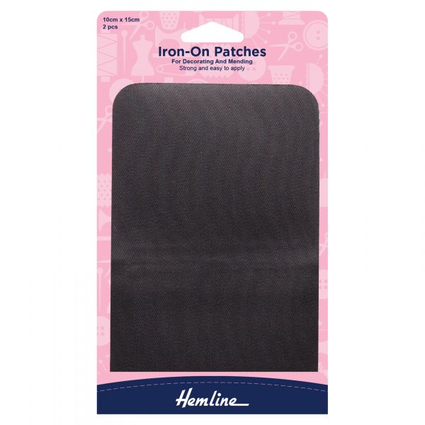 Cotton Twill Patches: Dark Grey - 10 x 15cm