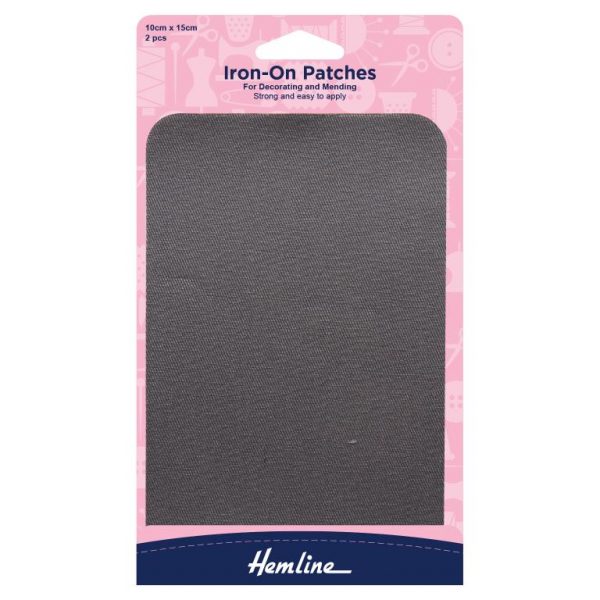 Cotton Twill Patches: Light Grey - 10 x 15cm